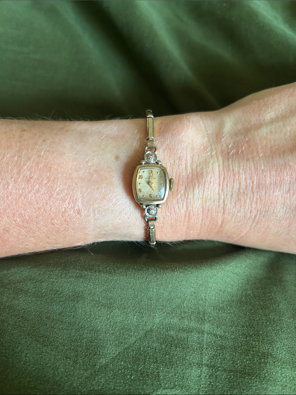 Mid Century Vintage Hamilton 10K Gold Women's Bracelet Watch - Gold
